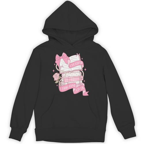 Coquette Reading Book Lover Pink Bow Bookish Mom & Daughter Unisex Hoodie - Bookorys
