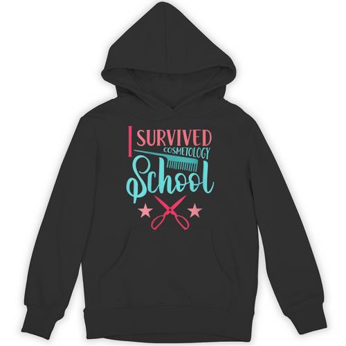Cosmetology Graduation Tee I Survived Cosmetology School Unisex Hoodie - Best Gift Smart