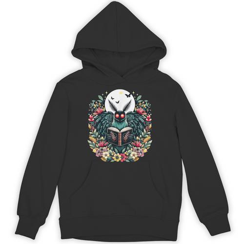 Cottagecore Aesthetic Mothman Book Lover Camping Unisex Hoodie - Bookorys