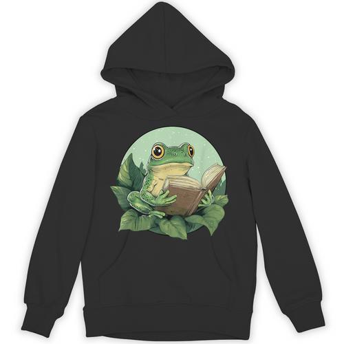 Cottagecore Frog Reading a Book Unisex Hoodie - Bookorys