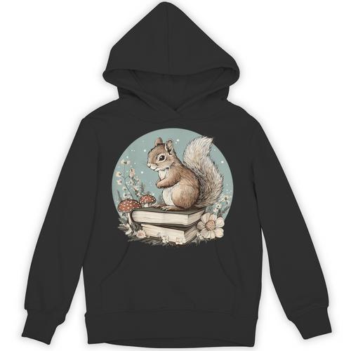 Cottagecore Squirrel With Books Unisex Hoodie - Bookorys
