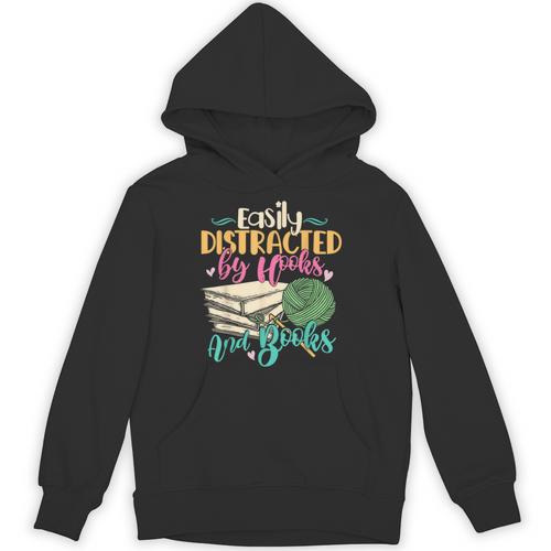 Crochet And Reading Crocheter Bookish Crocheting Book Lover Unisex Hoodie - Bookorys UK