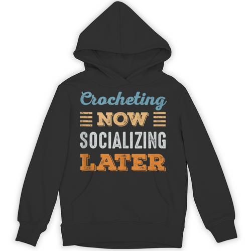 Crocheting Now Minimal Socializing Introvert Vintage Unisex Hoodie - Raresse