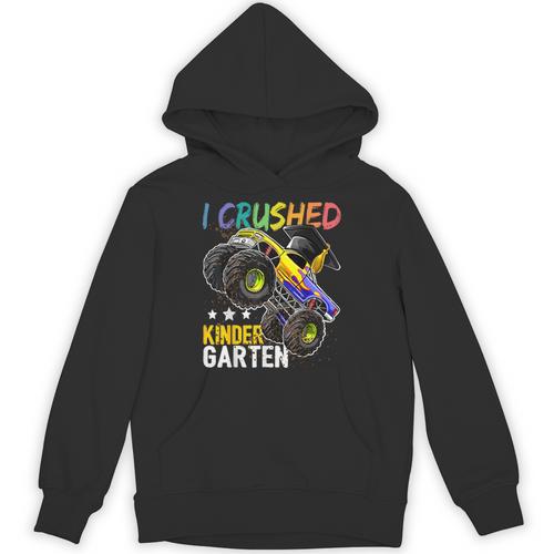 I Crushed Kindergarten Monster Truck Graduation Boys Small Unisex Hoodie - Best Gift Smart