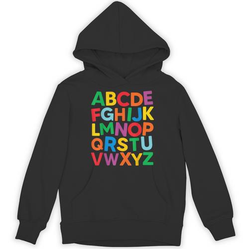 Cute ABCs Shirt Alphabet Colorful Letters Reading Books Kids Unisex Hoodie - Bookorys UK