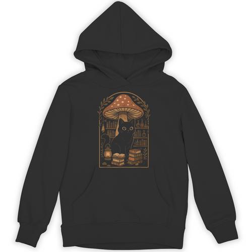 Cute Cat Grunge Cottagecore Therian Clothing Book Lover Unisex Hoodie - Bookorys AU