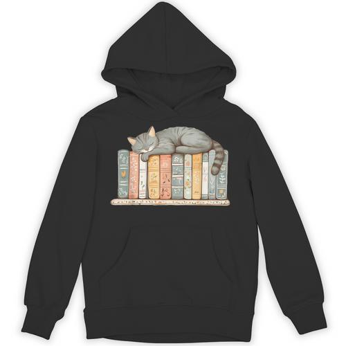 Cute Cat Sleeping On Books Unisex Hoodie - Bookorys AU