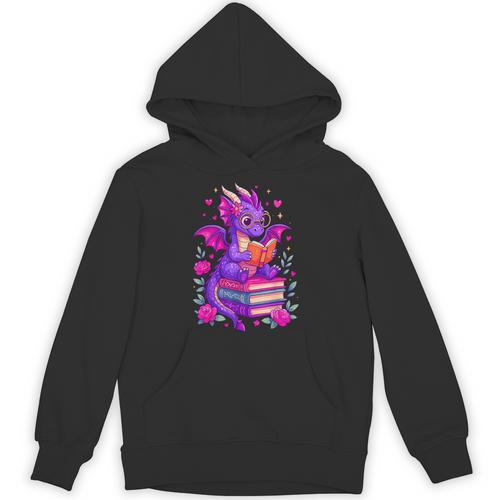 Cute Dragon Reading Books Bookworm Unisex Hoodie - Bookorys AU