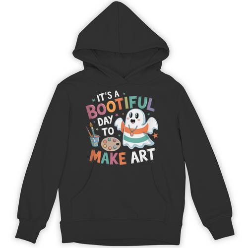 Cute Ghost Book Halloween Spooky Boo School Art Teacher Unisex Hoodie - Bookorys
