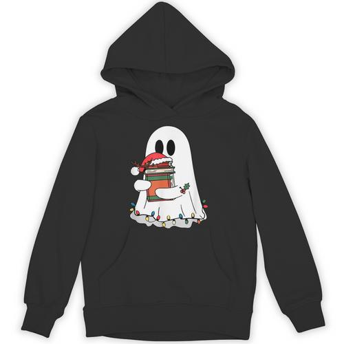 Cute Ghost Holding Books Bookish Christmas Unisex Hoodie - Bookorys