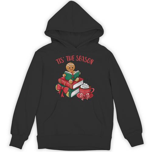 Cute Gingerbread Man Reading Book Nerd Christmas Bookish Unisex Hoodie - Bookorys CA