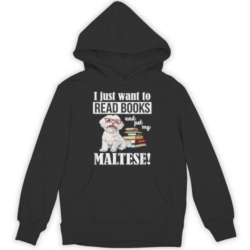 Cute Glasses Read Books & Pet My Maltese Lover Unisex Hoodie - Bookorys DE
