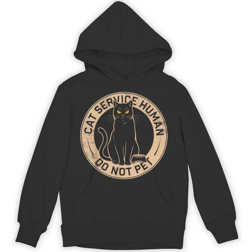 Cute Introvert Cat Service Human Do Not Pet Cat Joke Unisex Hoodie - Raresse