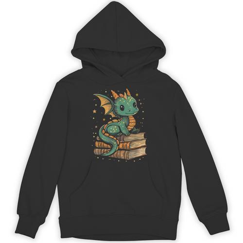 Cute Kawaii Dragon Fantasy Book Lover Book Nerd Unisex Hoodie - Bookorys