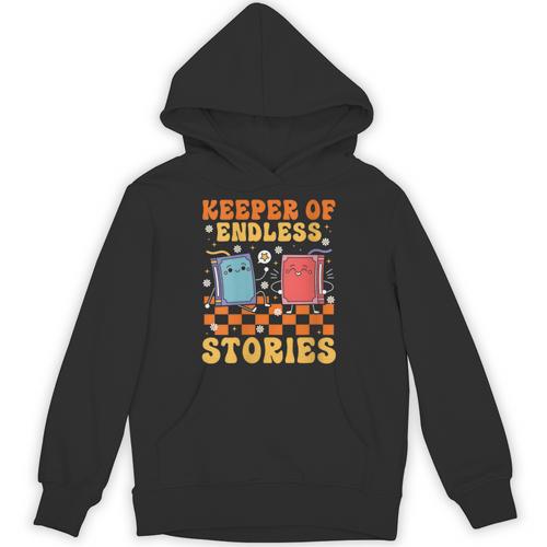 Cute Librarian Library Book Lover Keeper Of Endless Stories Unisex Hoodie - Bookorys