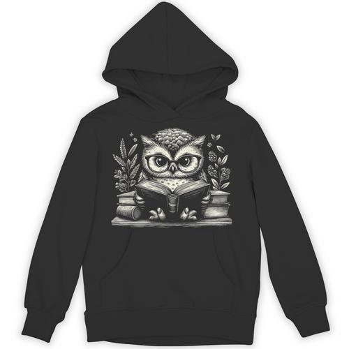 Cute Owl Reading Book Graphic Art Unisex Hoodie - Bookorys UK