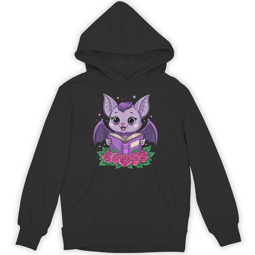 Cute Pastel Goth Bat Reading Book Unisex Hoodie - Bookorys DE