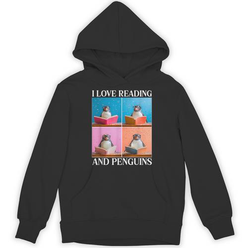 Cute Penguin Reading Book School Librarian Teacher Student Unisex Hoodie - Bookorys AU