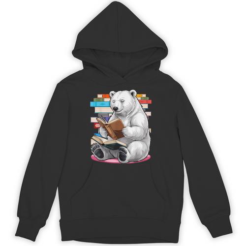 Cute Polar Bear Is Reading a Book Reading Polar Bear Unisex Hoodie - Bookorys DE