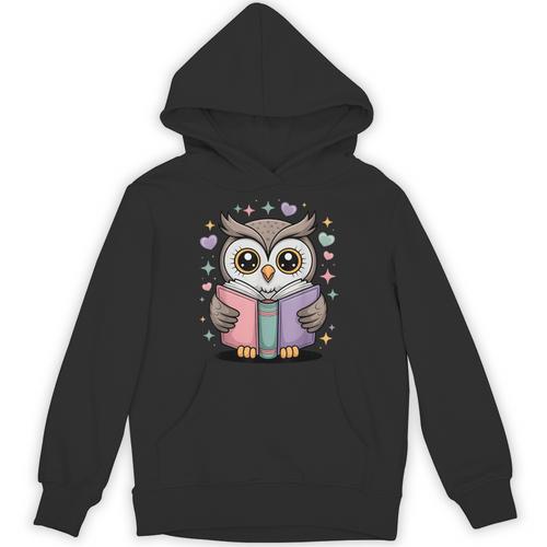 Cute Reading Owl Book Lover Teacher Librarian Bookworm Unisex Hoodie - Bookorys UK