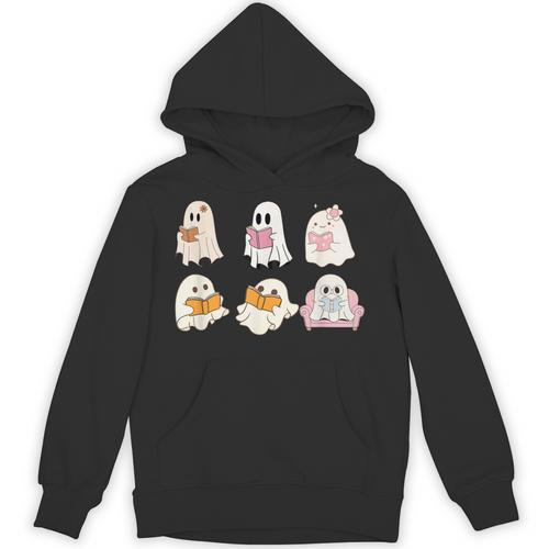 Cute Spooky Reading Book Halloween Fall Ghost Autumn Unisex Hoodie - Bookorys