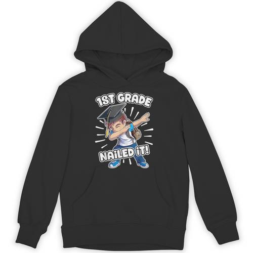 Dabbing Graduation Boy 1st Grade Class Of 2021 Nailed It Unisex Hoodie - Best Gift Smart