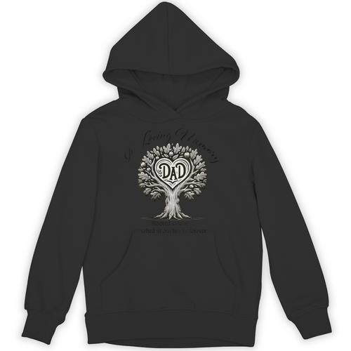 Dad Father Memory And Memorial Tree Of Life With Heart Unisex Hoodie - Easessy