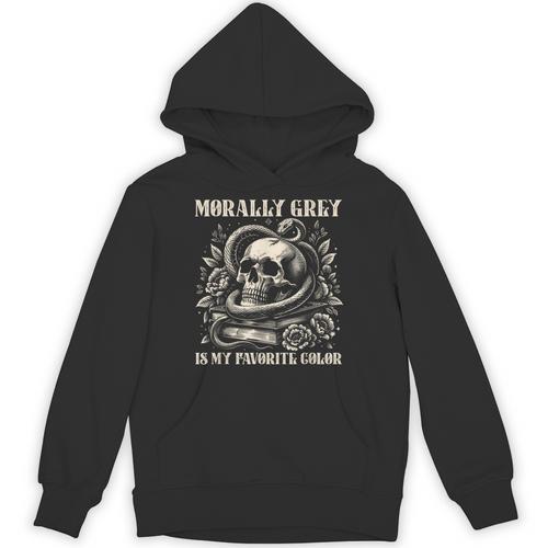 Dark Romance Book Villain Morally Grey Is My Favorite Color Unisex Hoodie - Bookorys UK