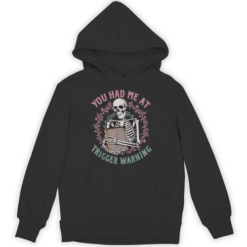 Dark Romance Had Me At Trigger Warning Skeleton Smutt Book Unisex Hoodie - Bookorys
