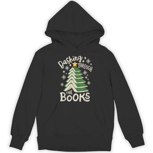 Dashing Through The Books Christmas Book Lovers Men Women Unisex Hoodie - Bookorys AU
