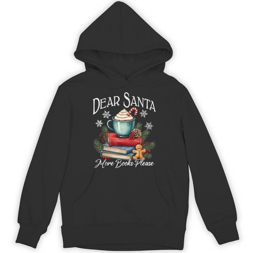 Dear Santa More Book Please Christmas Book Librarian Unisex Hoodie - Bookorys