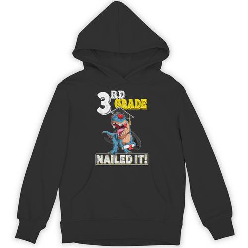 Dinosaur Graduation Cap Gown 3rd Grade Graduate Nailed It Unisex Hoodie - Best Gift Smart