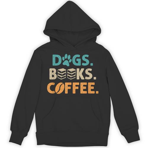Dogs Books Coffee Reading Book Lover Unisex Hoodie - Bookorys