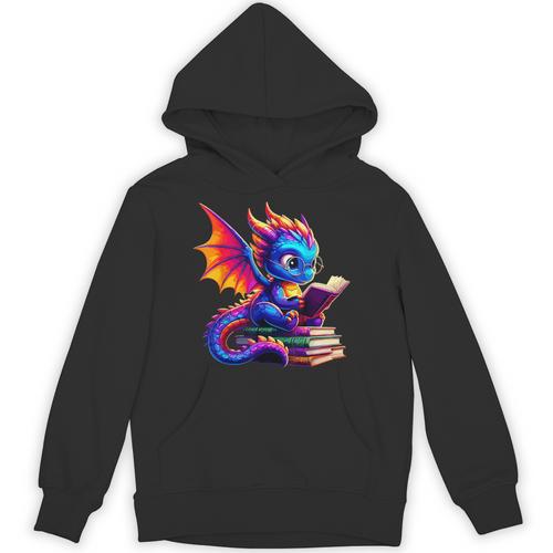 Dragon Reading a Book Bookworm Book Lover Unisex Hoodie - Bookorys AU