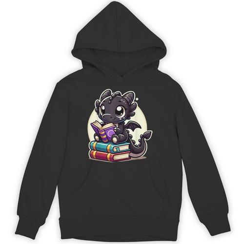 Dragon Reading A Book Cute Bookworm Book Lover Unisex Hoodie - Bookorys AU
