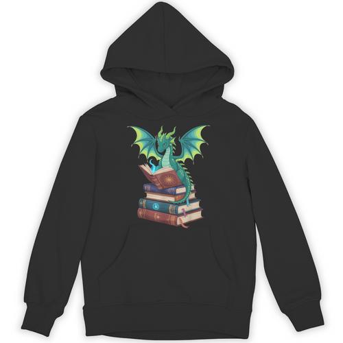 Dragon Reading Books Fantasy Lovers Mythical Creatures Unisex Hoodie - Bookorys DE