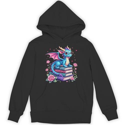 Dragons And Books Dragon Reading Book Lover Girl Bookworm Unisex Hoodie - Bookorys
