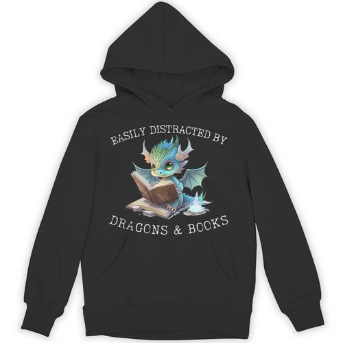 Easily Distracted By Dragons And Books Introvert Shirt Unisex Hoodie - Raresse