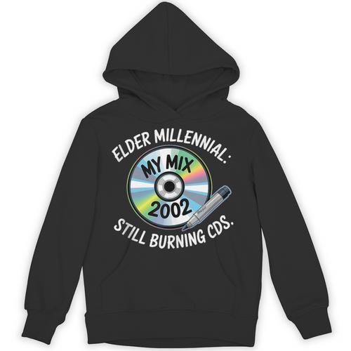 Elder Millennials Embracing 90s CDs Nostalgia Vibes Unisex Hoodie - Figerry