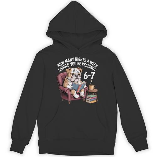English Bulldog Dog Reading Book 67 Six Seven Meme Unisex Hoodie - Bookorys CA