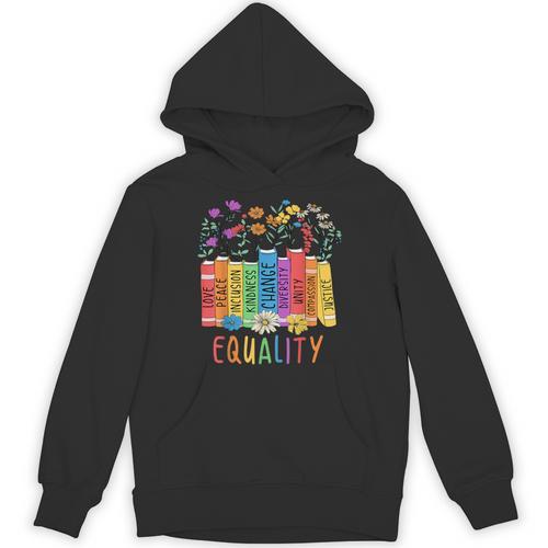 Equality Book LGBTQ Wildflowers Equal Rights Gay Kindness Unisex Hoodie - Bookorys