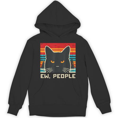 Ew People Cat Saying Introvert Women Men Kids Unisex Hoodie - Raresse