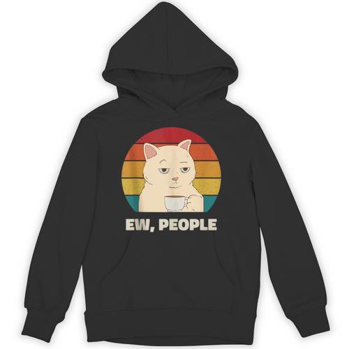 Ew People Introvert Cat Lover Crazy Colorful Cat Lady Unisex Hoodie - Raresse