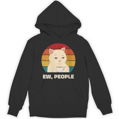 Ew People Introvert Cat Lover Crazy Colorful Cat Lady Unisex Hoodie - Raresse
