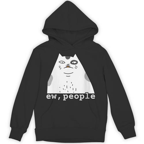 Ew People Introvert Sayings Sarcastic Cat Quote Unisex Hoodie - Raresse