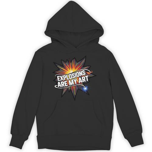 Explosions Are My Art Comic Book Boom Unisex Hoodie - Bookorys UK