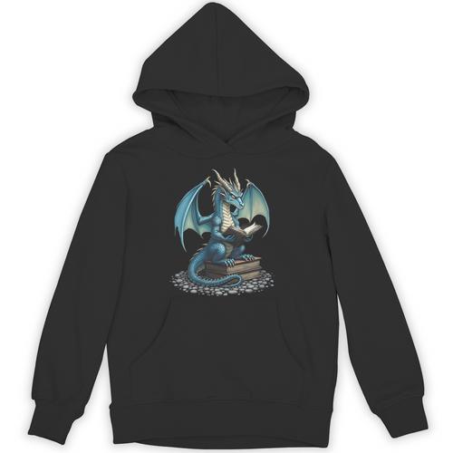 Fantasy Dragon Reading Magical Book Lover Halloween Vibes Unisex Hoodie - Bookorys AU