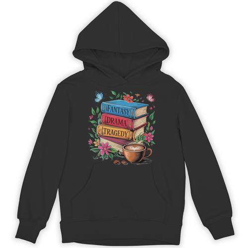 Fantasy Drama Tragedy Books Subtle Reader Librarian Flower Unisex Hoodie - Bookorys