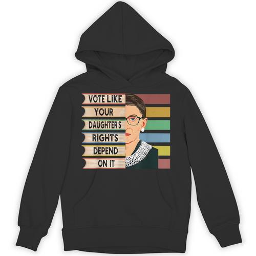 Feminist Ruth Bader Ginsburg RBG Quote Girl With Book Women Unisex Hoodie - Bookorys CA