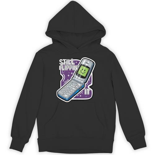 Still Flippin' It Retro Flip Phone 90s Y2K Nostalgia Unisex Hoodie - Figerry